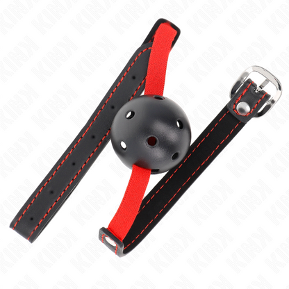 KINK - HOLLOW HARD MOUTH GAG 4.5 CM WITH ELASTIC BELT 56 x 1.5 CM
