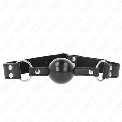 KINK - SOFT AND SOLID BALL 4 CM GAG WITH LEATHERETTE STRAP 62 x 2.5 CM ADJUSTABLE 42-58 CM - 1