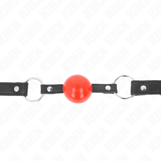 KINK - BALL 4 CM GAG WITH LOCK RED BALL BLACK STRAP 60 x 2 CM - 1