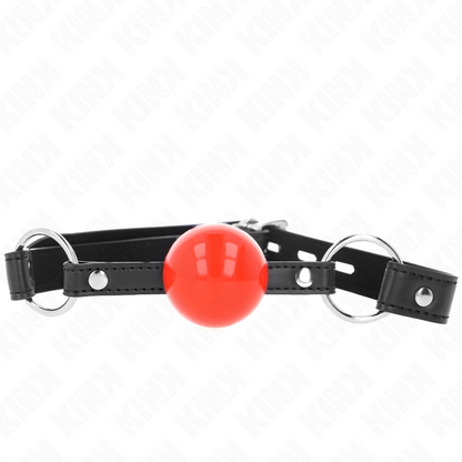 KINK - BALL 4 CM GAG WITH LOCK RED BALL BLACK STRAP 60 x 2 CM - 3