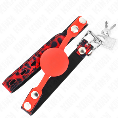 KINK - MODEL 2 SILICONE BALL GAG 4 CM WITH LOCK 60 x 2 CM