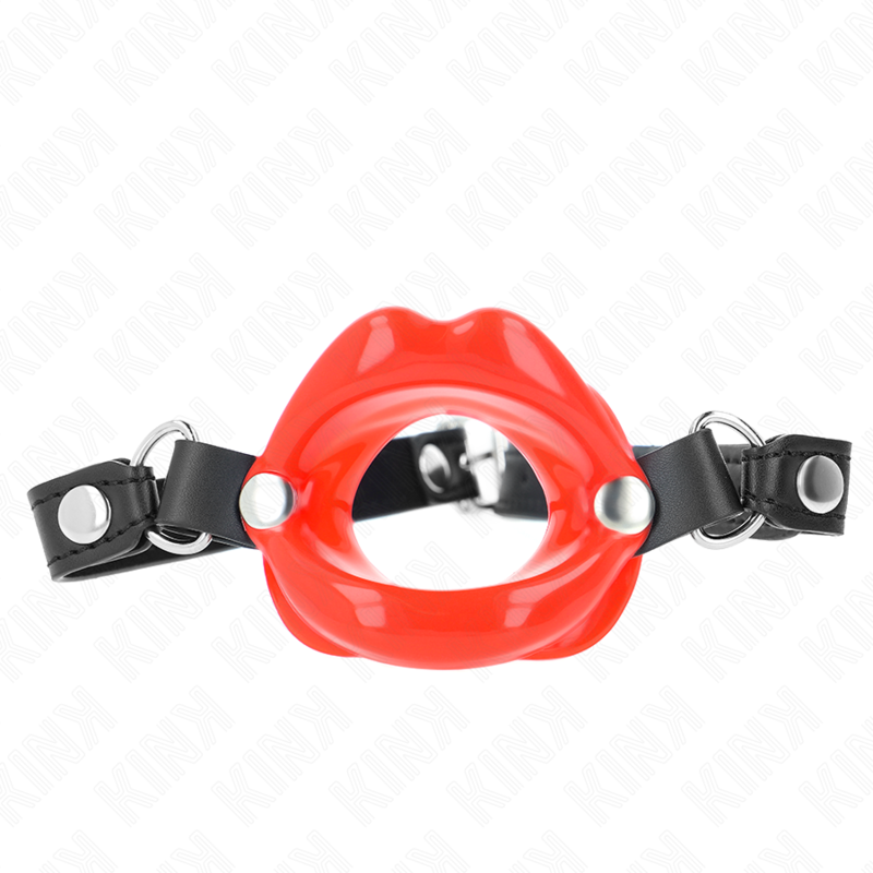 KINK - LIP 8 CM GAG WITH RED LEATHERETTE STRAP 63 x 2 CM ADJUSTABLE 39-58 CM - 4
