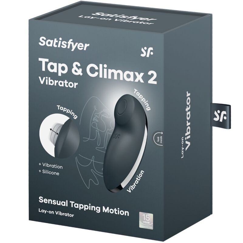 SATISFYER - TAP &amp; CLIMAX 2 VIBRATOR AND STIMULATOR GREY