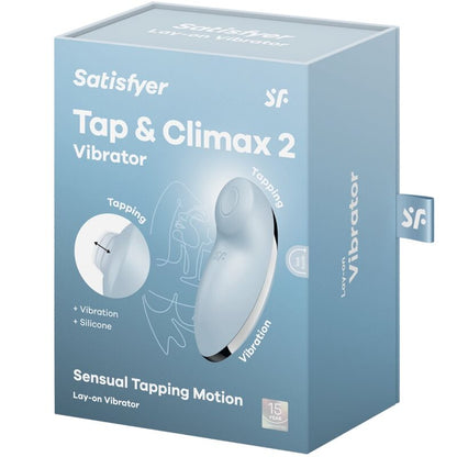 SATISFYER - TAP &amp; CLIMAX 2 VIBRATOR AND STIMULATOR BLUE