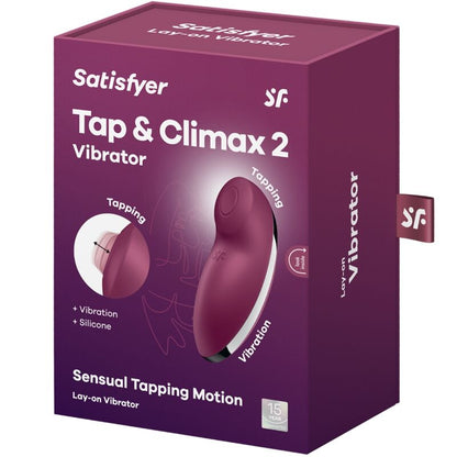 SATISFYER - TAP &amp; CLIMAX 2 VIBRATOR AND STIMULATOR RED