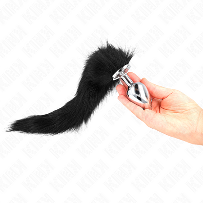KINK - BUTT PLUG SIZE L 10 X 4 CM WITH 40 CM SYNTHETIC TAIL BLACK