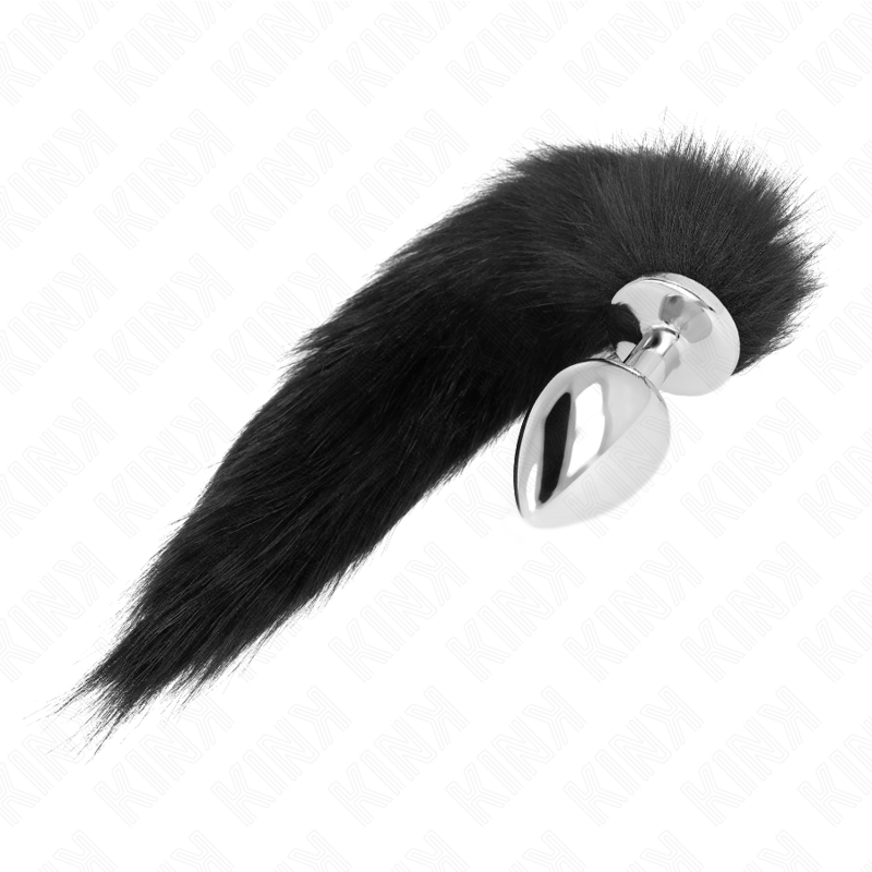 KINK - BUTT PLUG SIZE L 10 X 4 CM WITH 40 CM SYNTHETIC TAIL BLACK