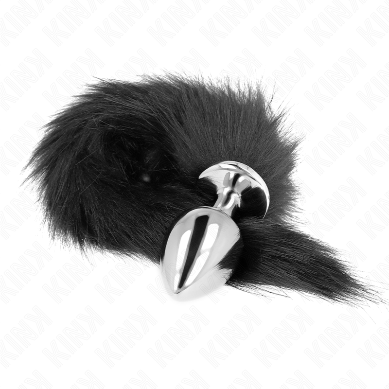KINK - BUTT PLUG SIZE L 10 X 4 CM WITH 40 CM SYNTHETIC TAIL BLACK