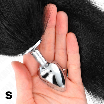 KINK - BUTT PLUG SIZE S 7 X 3 CM WITH SYNTHETIC TAIL 40 CM BLACK