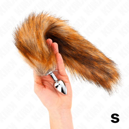 KINK - BUTT PLUG SIZE S 7 X 3 CM WITH SYNTHETIC TAIL 40 CM BROWN