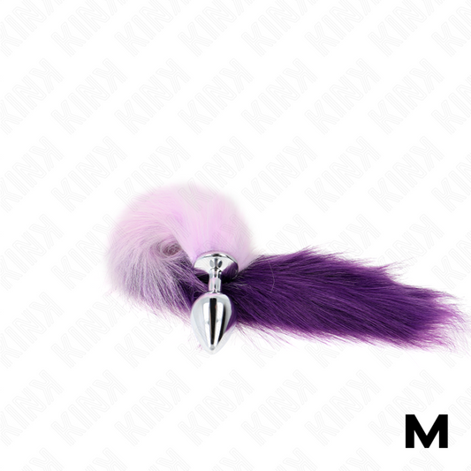 KINK - ANAL PLUG SIZE M 8 X 3.5 CM WITH SYNTHETIC TAIL 40 CM PURPLE - 1
