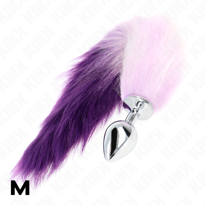 KINK - ANAL PLUG SIZE M 8 X 3.5 CM WITH SYNTHETIC TAIL 40 CM PURPLE - 3