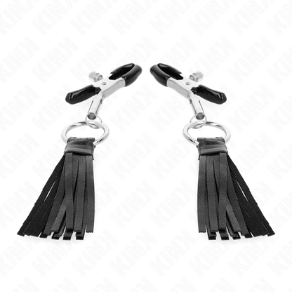 KINK - LEATHERETTE TASSEL NIPPLE CLAMPS 6 CM - 1