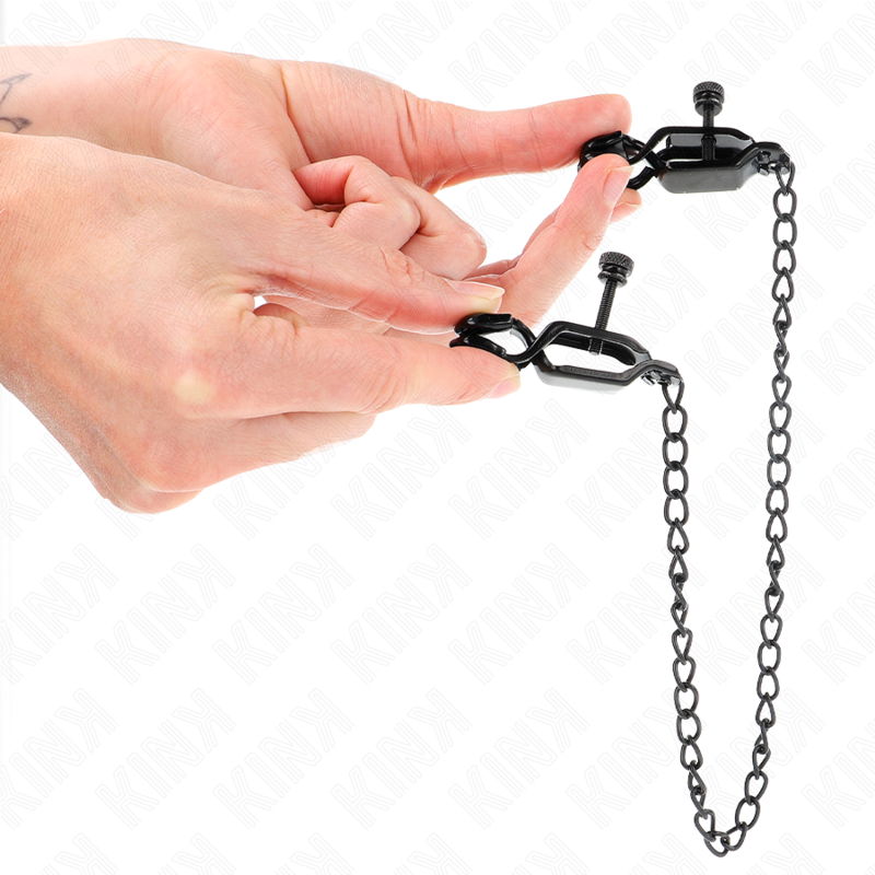 KINK - 30CM BLACK FLAT CHAIN ​​NIPPLE CLAMPS