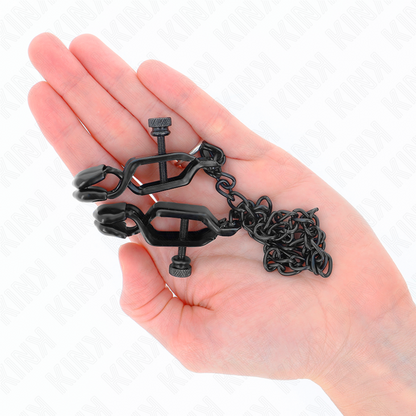 KINK - 30CM BLACK FLAT CHAIN ​​NIPPLE CLAMPS