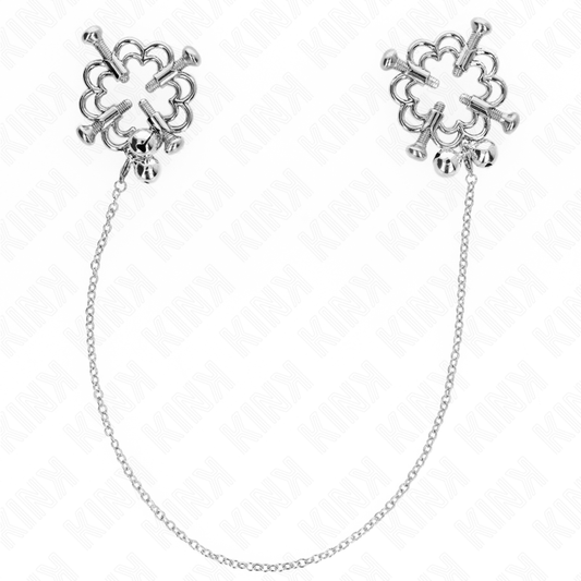 KINK - METAL FLOWER NIPPLE CLAMPS WITH CHAIN - 1