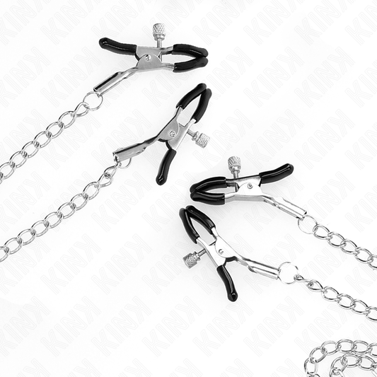 KINK - 4 NIPPLE AND CLIT CLAMPS ADJUSTABLE SILVER - 1