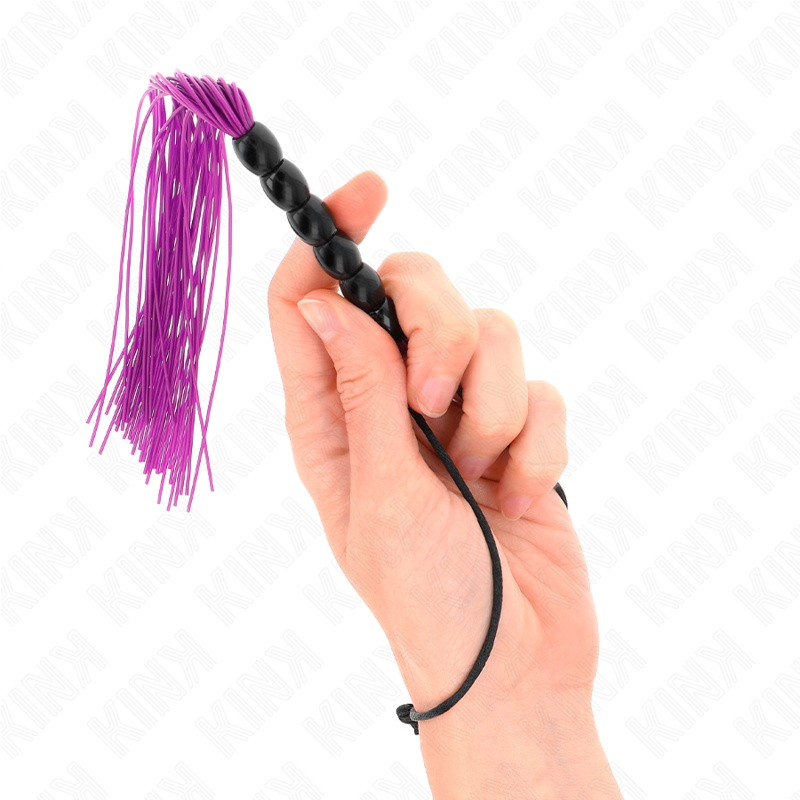 KINK - MINI SILICONE WHIP WITH 6 PURPLE BEADS 26 CM - 2