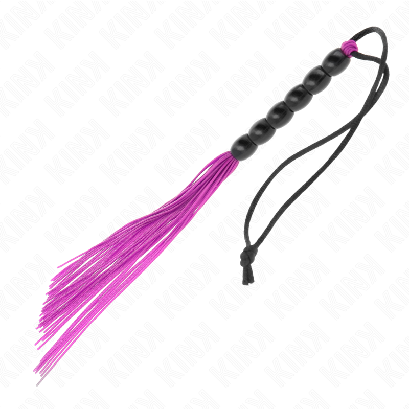 KINK - MINI SILICONE WHIP WITH 6 PURPLE BEADS 26 CM - 3