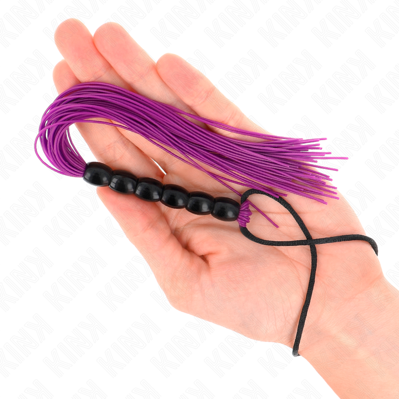 KINK - MINI SILICONE WHIP WITH 6 PURPLE BEADS 26 CM - 5