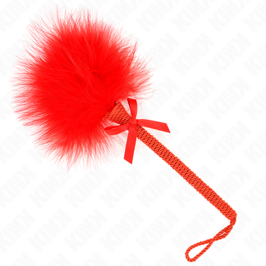 KINK - NYLON ROPE WAND WITH TICKLE FEATHERS AND RED BOW 25 CM - 1