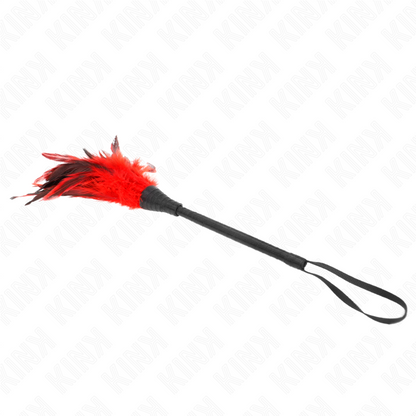 KINK - RED HORN-SHAPED CHICKEN FEATHERS 36CM