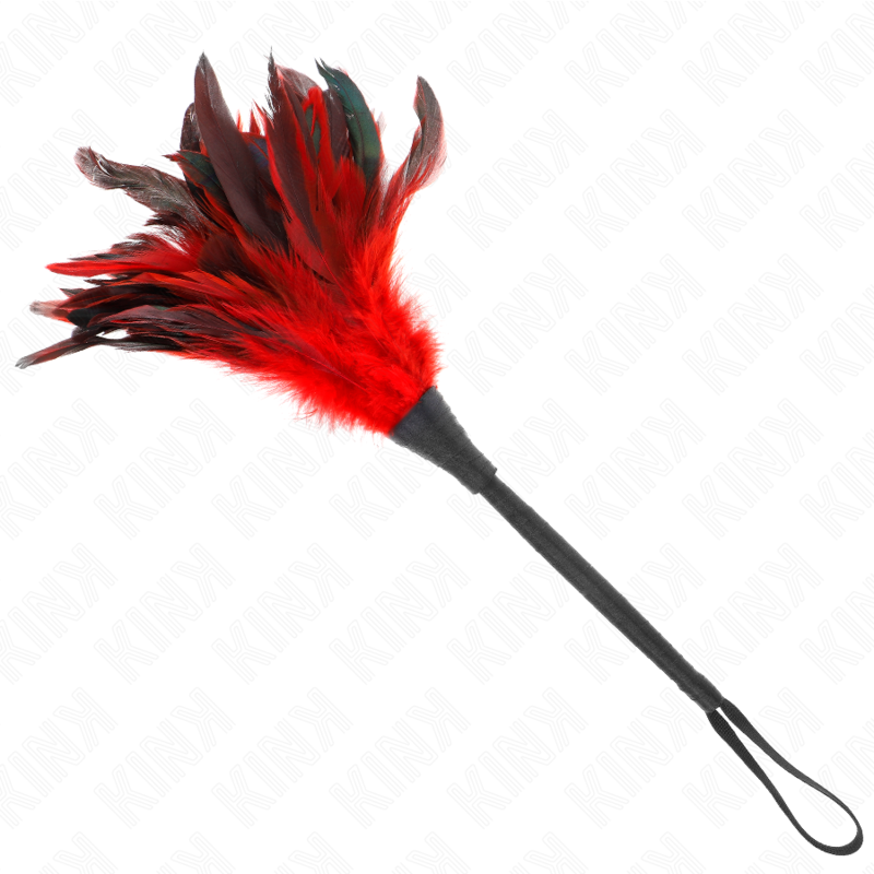 KINK - RED MAIDS HORN SHAPED TICKLE CHICKEN FEATHERS 36 CM - 2