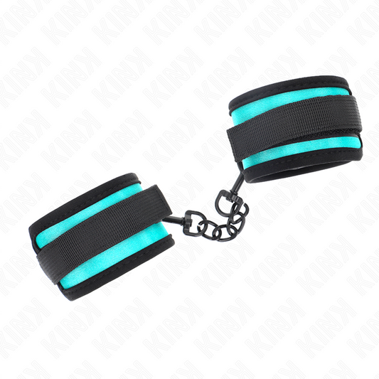 KINK - HOOK AND LOOP NYLON BIND WRIST RESTRAINTS BLACK-BLUE ADJUSTABLE 18-32 CM X 5 CM - 1