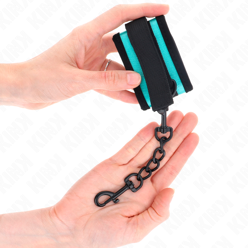 KINK - HOOK AND LOOP NYLON BIND WRIST RESTRAINTS BLACK-BLUE ADJUSTABLE 18-32 CM X 5 CM - 3