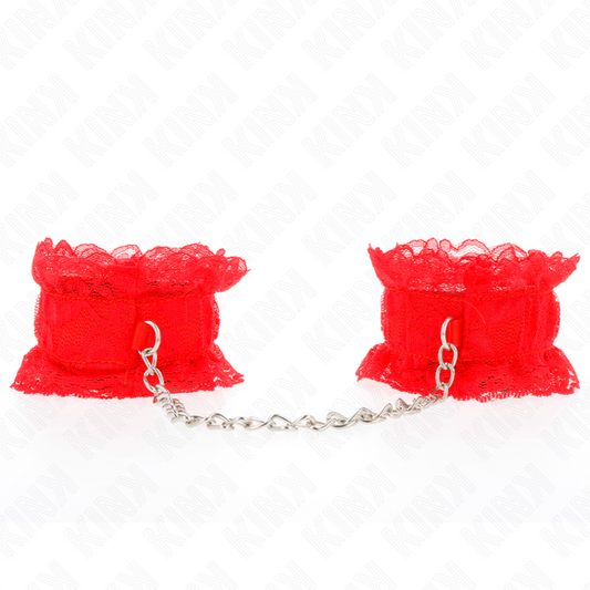 KINK - LACE ELASTIC WRIST RESTRAINTS RED - 1