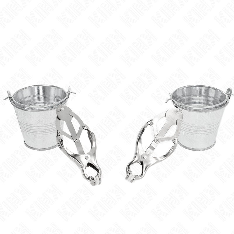 KINK - JAPANESE CLOVER NIPPLE CLAMPS WITH BUCKETS SILVER - 3