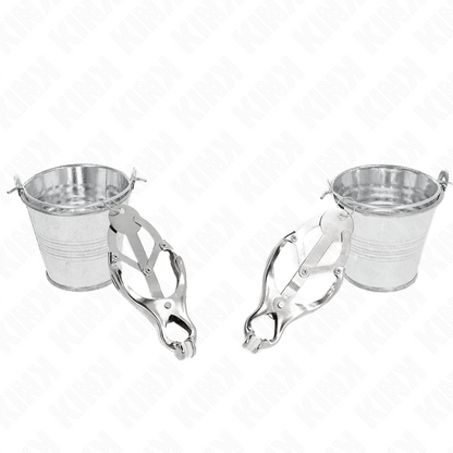 KINK - JAPANESE CLOVER NIPPLE CLAMPS WITH BUCKETS SILVER - 3