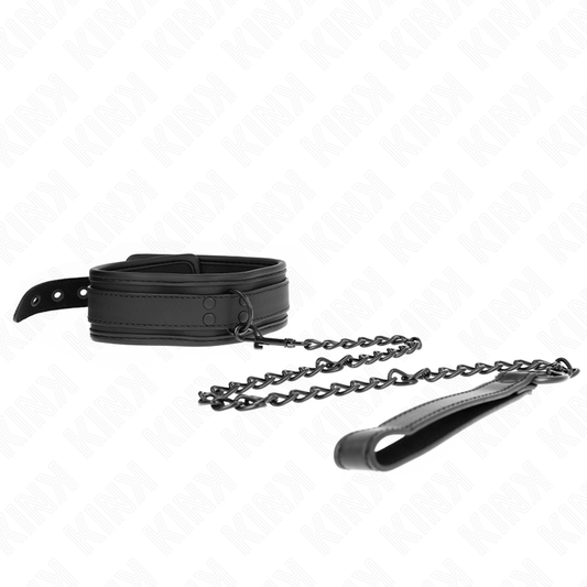 KINK - NEOPRENE BONDAGE COLLAR MODEL 1 WITH BELT 78 CM ADJUSTABLE 37.5 X 49.5 CM - 1