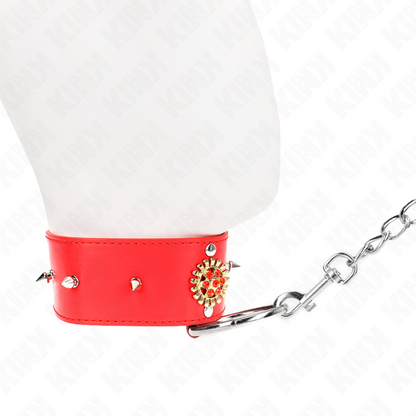 KINK - RED DIAMOND NECKLACE WITH BELT 65 CM ADJUSTABLE 35-51 CM X 7 CM