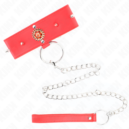 KINK - RED DIAMOND NECKLACE WITH BELT 65 CM AJDUSTABLE 35-51 CM X 7 CM - 4