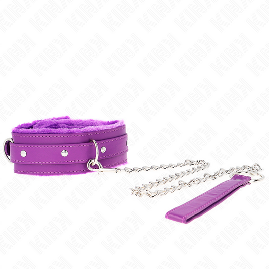 KINK - COLLAR WITH LEASH 65 CM WITH RESTRICTIONS PURPLE 36-42 CM X 5.5 CM - 1