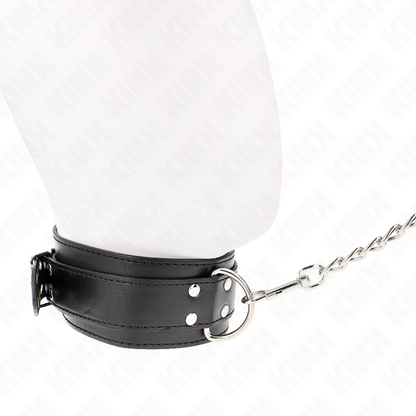 KINK - NECKLACE WITH 65 CM STRAP, ADJUSTABLE SILVER BUCKLES 33-46 CM X 5.5 CM
