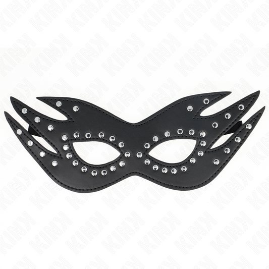 KINK - LEATHERETTE MASK WITH RIVETS MODEL 3 26 x 9.5 CM - 1