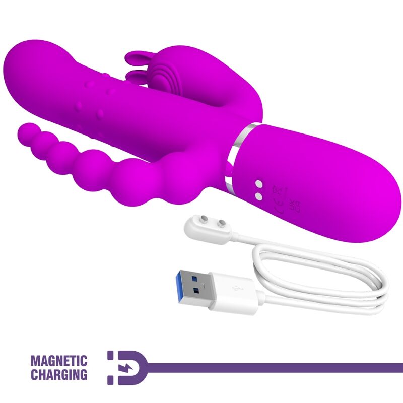 PRETTY LOVE - CAMMY 4-IN-1 MULTIFUNCTIONAL TRIPLE VIBRATOR PINK