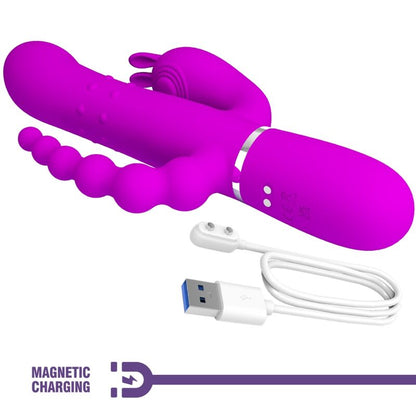 PRETTY LOVE - CAMMY 4-IN-1 MULTIFUNCTIONAL TRIPLE VIBRATOR PINK