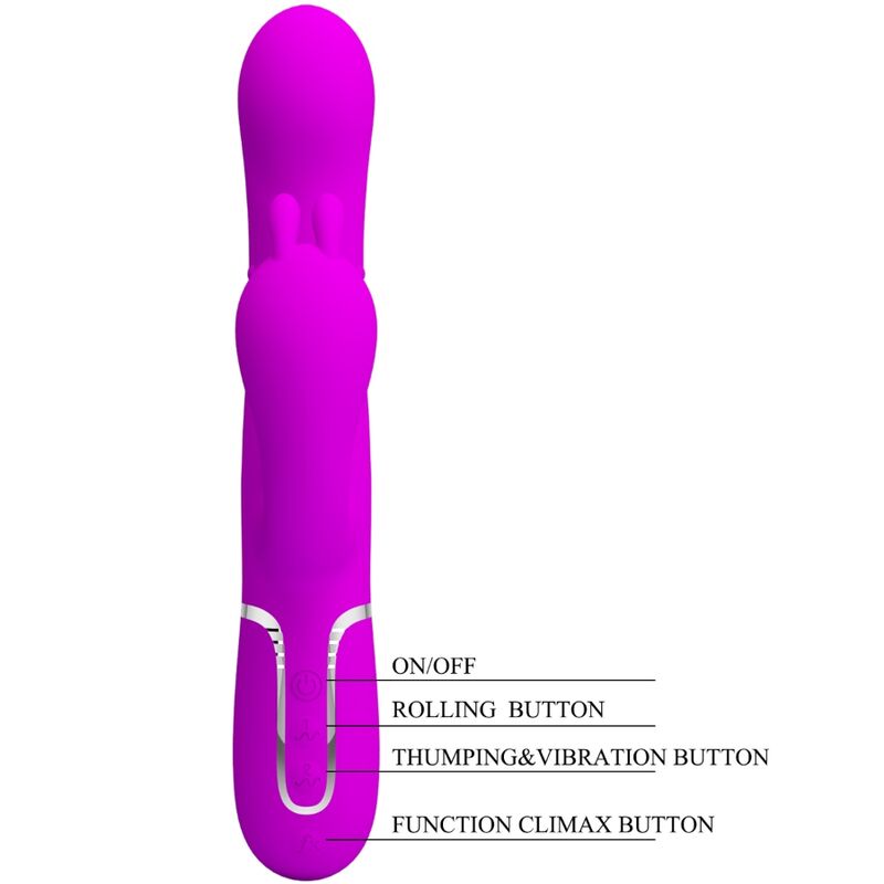 PRETTY LOVE - CAMMY 4-IN-1 MULTIFUNCTIONAL TRIPLE VIBRATOR PINK