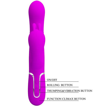 PRETTY LOVE - CAMMY 4-IN-1 MULTIFUNCTIONAL TRIPLE VIBRATOR PINK
