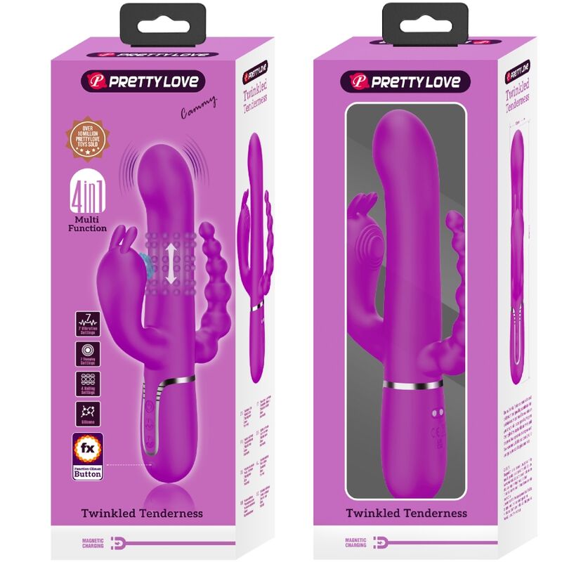 PRETTY LOVE - CAMMY 4-IN-1 MULTIFUNCTIONAL TRIPLE VIBRATOR PINK