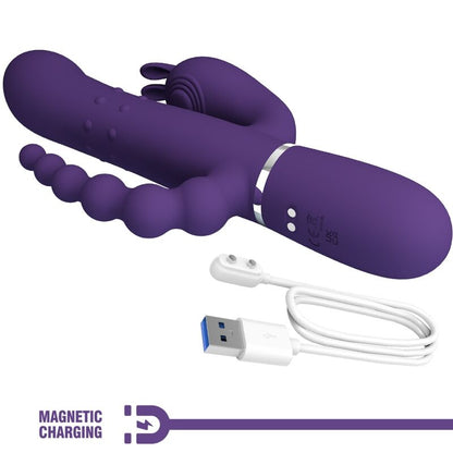PRETTY LOVE - CAMMY 4-IN-1 MULTIFUNCTIONAL TRIPLE VIBRATOR PURPLE