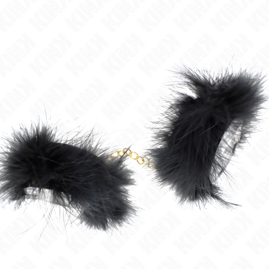 KINK - FEATHER HAND CUFFS WITH GOLD CHAIN MODEL 0 - 1