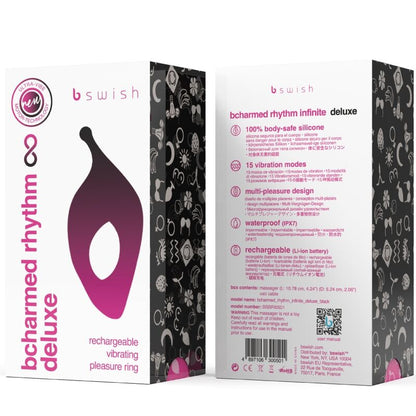 B SWISH - BCHARMED RHYTHM INFINITE DELUXE PENIS RING 15 VIBRATIONS BLACK - 5