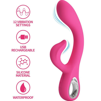 PRETTY LOVE - FRITZ RABBIT VIBRATOR 12 VIBRATIONS PINK - 6