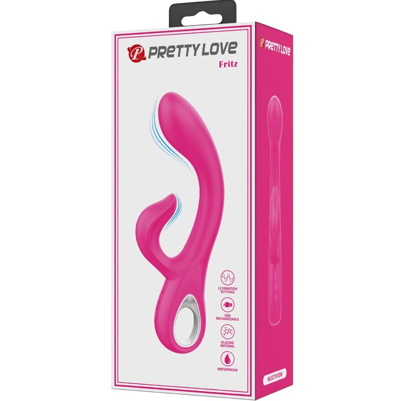 PRETTY LOVE - FRITZ RABBIT VIBRATOR 12 VIBRATIONS PINK - 1