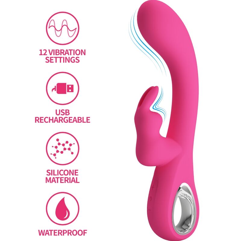 PRETTY LOVE - NOVAK RABBIT VIBRATOR 12 VIBRATIONS PINK - 9