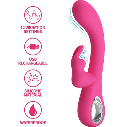 PRETTY LOVE - NOVAK RABBIT VIBRATOR 12 VIBRATIONS PINK - 9